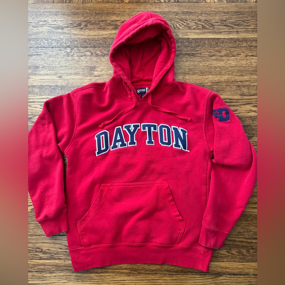 #386 DAYTON FLYERS BIG COTTON Red Hoodie Sweater.